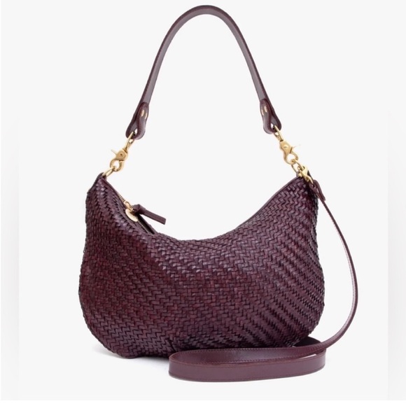 Clare V Moyen Messenger Plum Woven - Picture 1 of 8